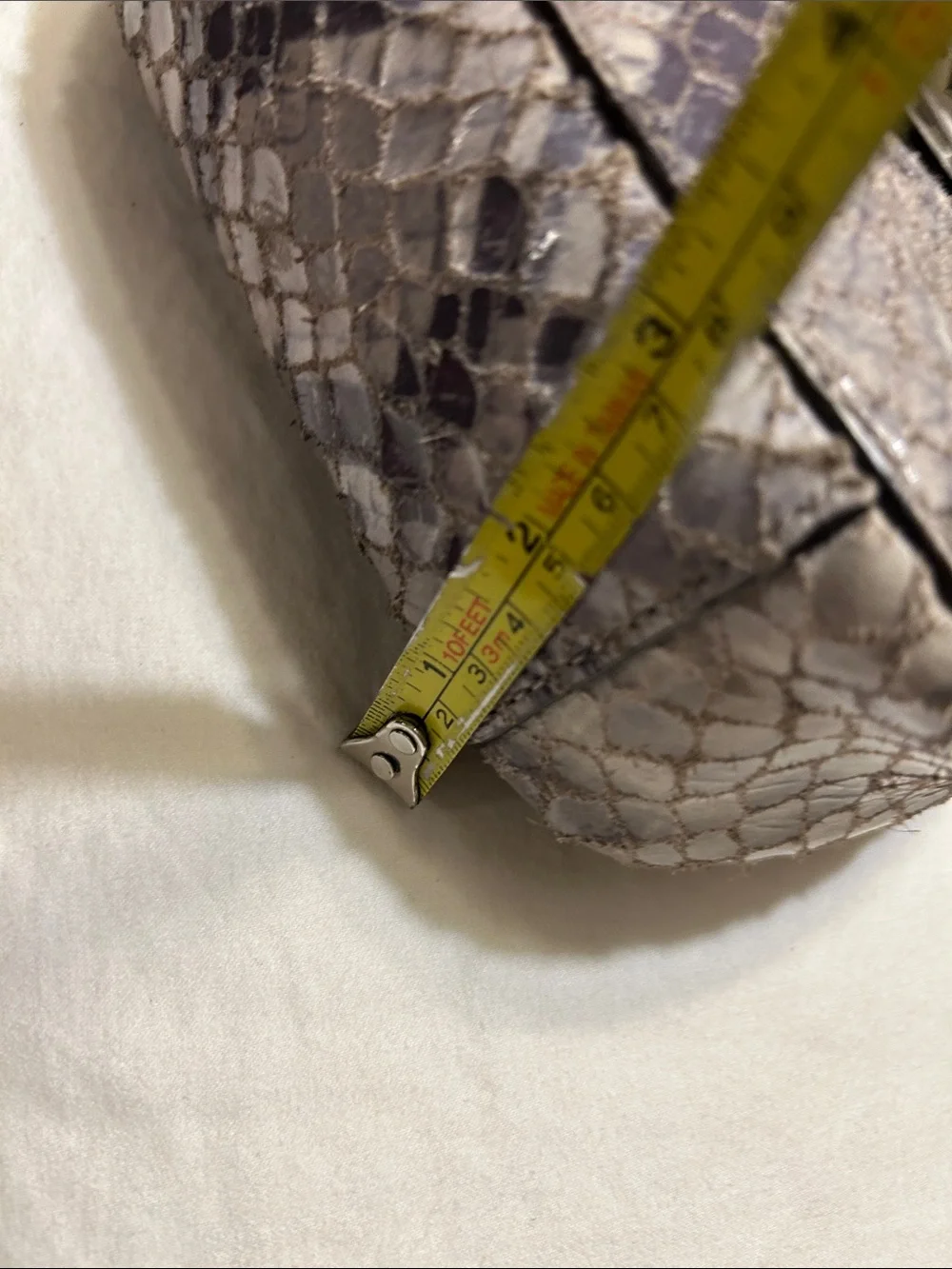 Michael Kors Lavender and Gray Snakeskin MK Chain Crossbody